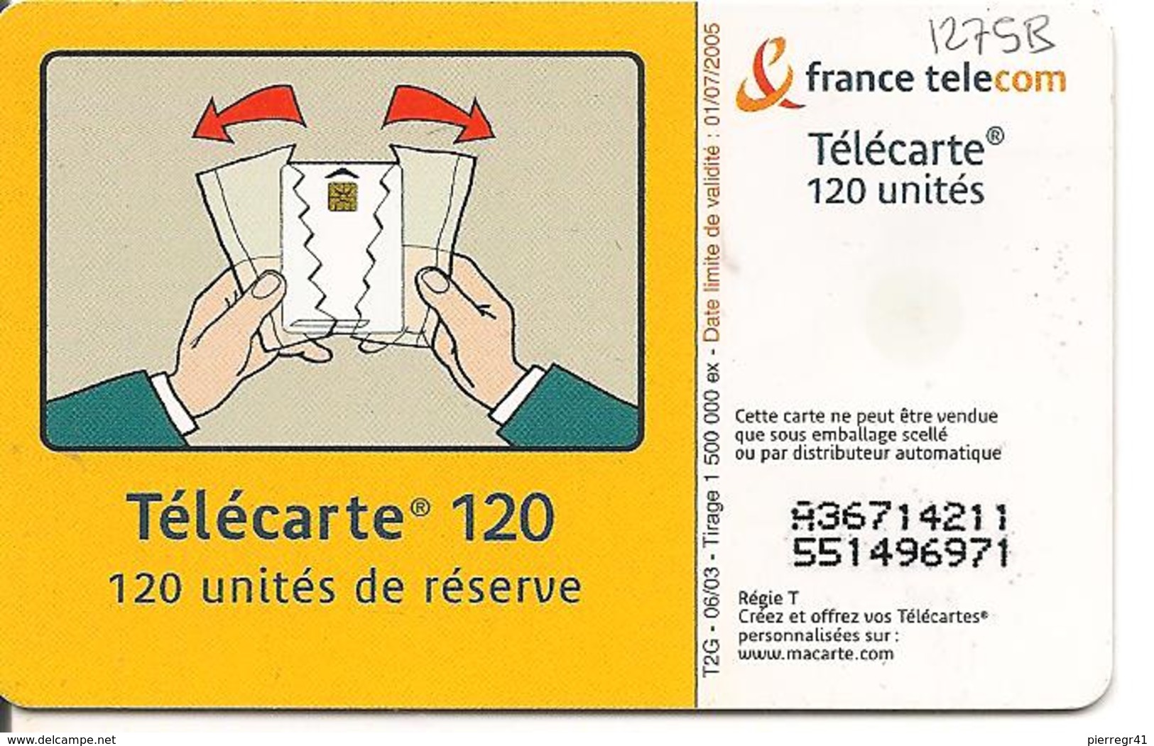 TC°-PUBLIC-F1275B-120U-SO3-06/03-URGENCE 2-UTILISE-TBE - 2003