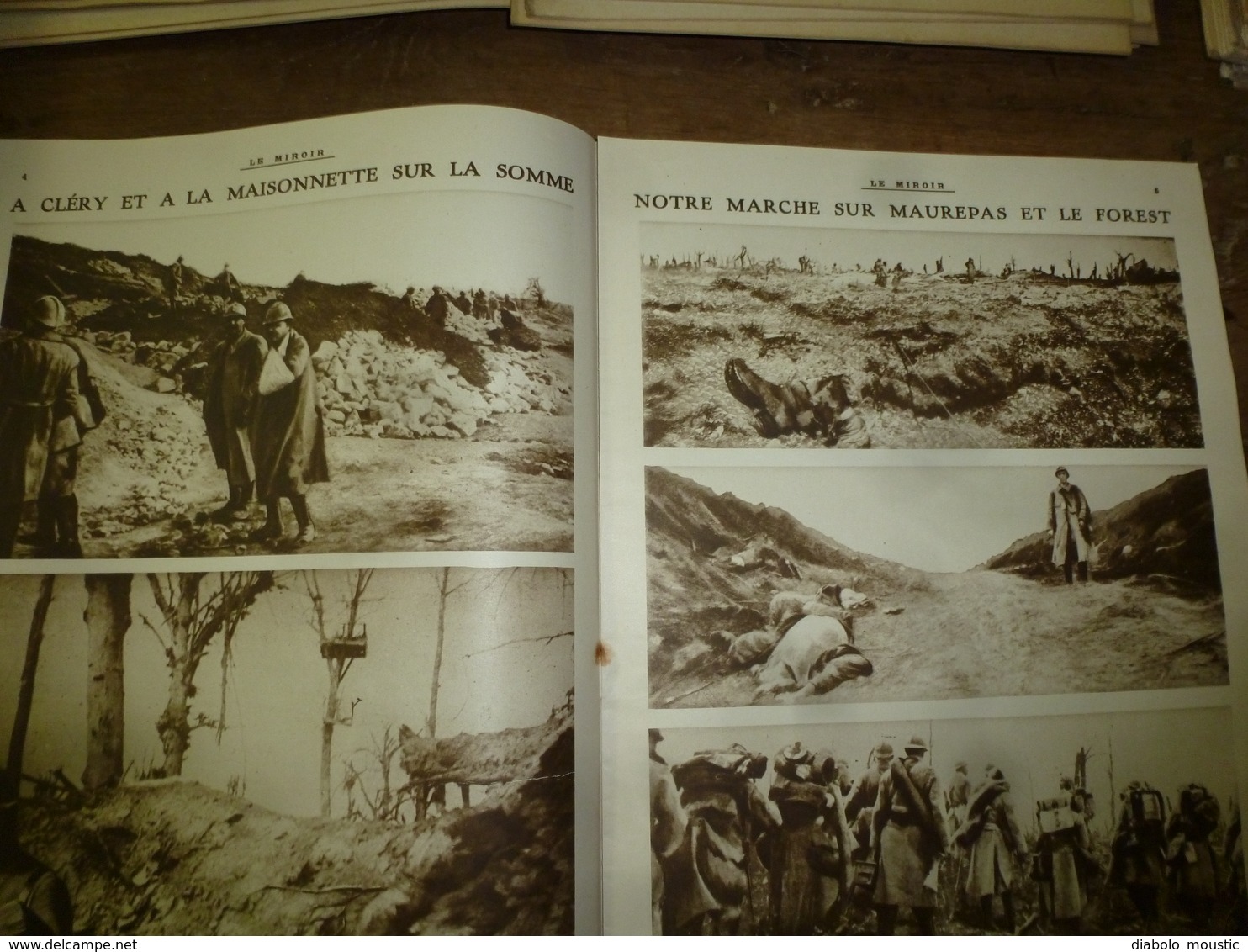 1916 LE MIROIR:Auto-mitrailleuses De L'armée Belge;Cléry,Maurepas,Le Forest;Anglais à Guillemot; Cap,Usine Krupp;etc - French