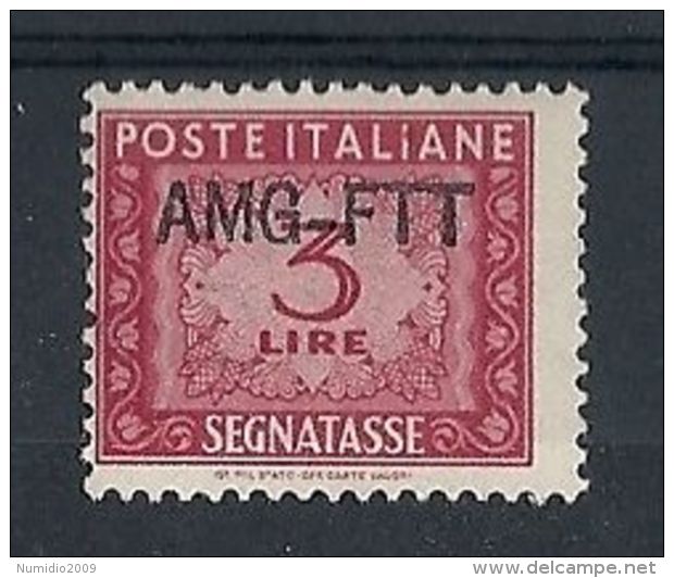 1949-54 TRIESTE SEGNATASSE 3 &pound; MH * - RR8049 - Postage Due