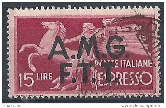 1947-48 TRIESTE A USATO ESPRESSO 15 LIRE - RR8322 - Express Mail