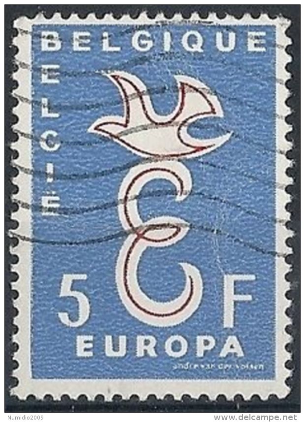 1958 BELGIO USATO EUROPA 5 F - 1958