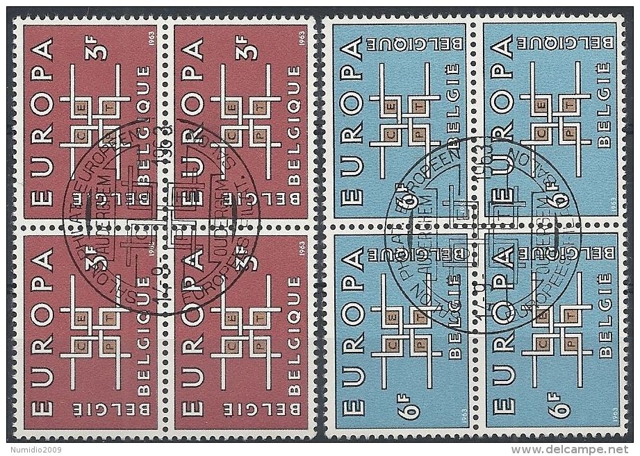 1963 BELGIO USATO EUROPA QUARTINA - 2 - 1963