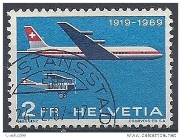 1969 SVIZZERA USATO POSTA AEREA - SZ183 - Usati