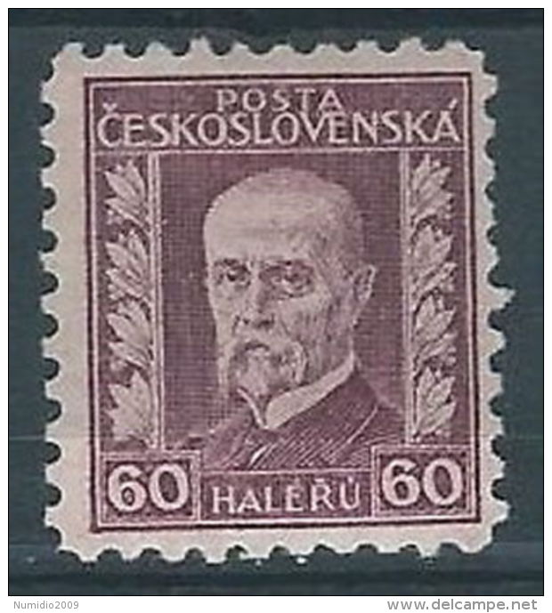 1926 CECOSLOVACCHIA TOMAS GARRIGUE MASARYK 60 H MH * - CZ020 - Nuovi