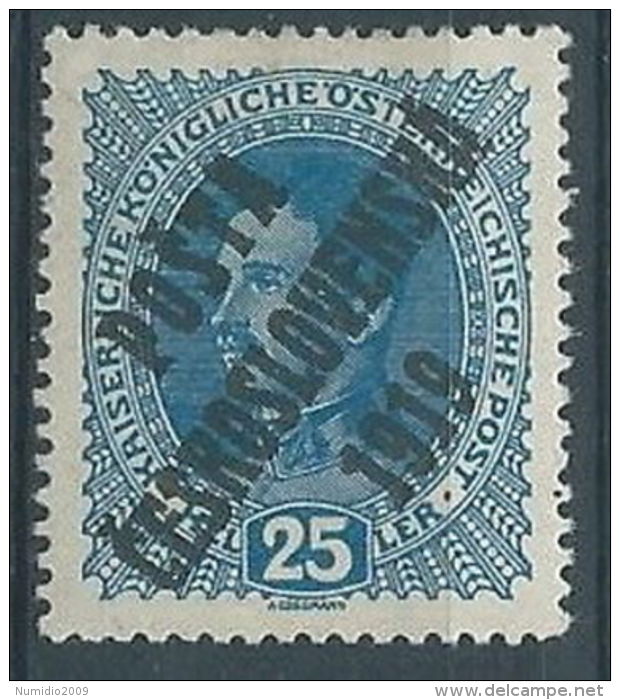 1919 CECOSLOVACCHIA SOPRASTAMPATO 15 H AUSTRIA IMPERATORE CARLO I MH * - CZ027 - Nuevos