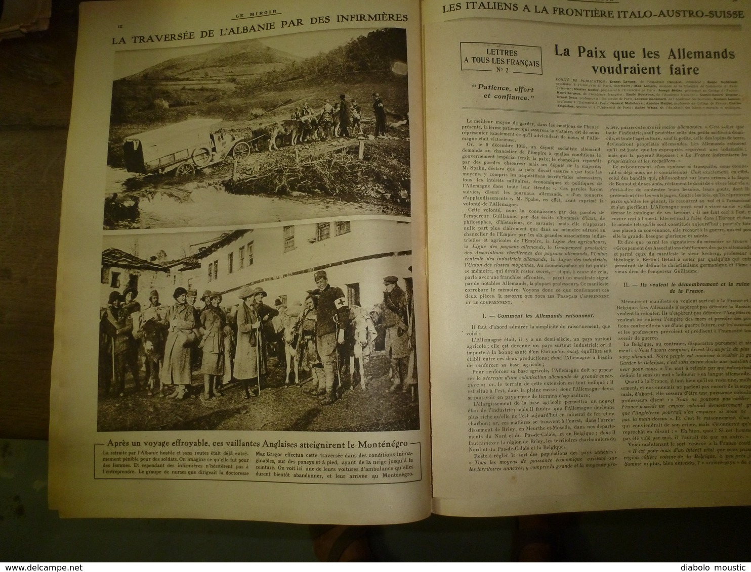 1916 LE MIROIR:Infirmières angl.et Monténégro héroïque;Marine turque germanisée;Gallipoli;Gaba-Tépé;Atelier-grenades;etc