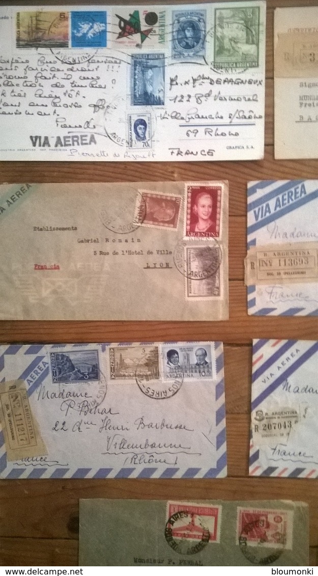 lot de 26 enveloppes et timbres ARGENTINA / Argentine