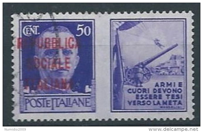 1944 RSI USATO PROPAGANDA DI GUERRA 50 CENT - RR13120-2 - Propaganda Di Guerra