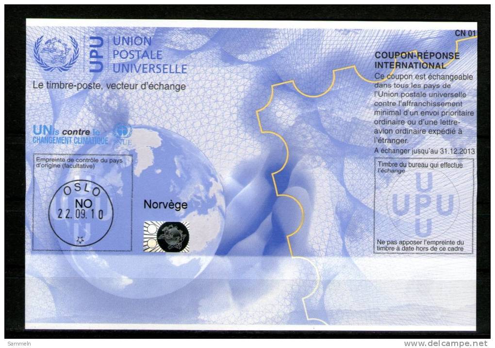 2336 IRC IAS CRI - International Reply Coupon - Antwortschein T34 Gestempelt Norvege Norwegen NO 20100129AC - Sonstige & Ohne Zuordnung