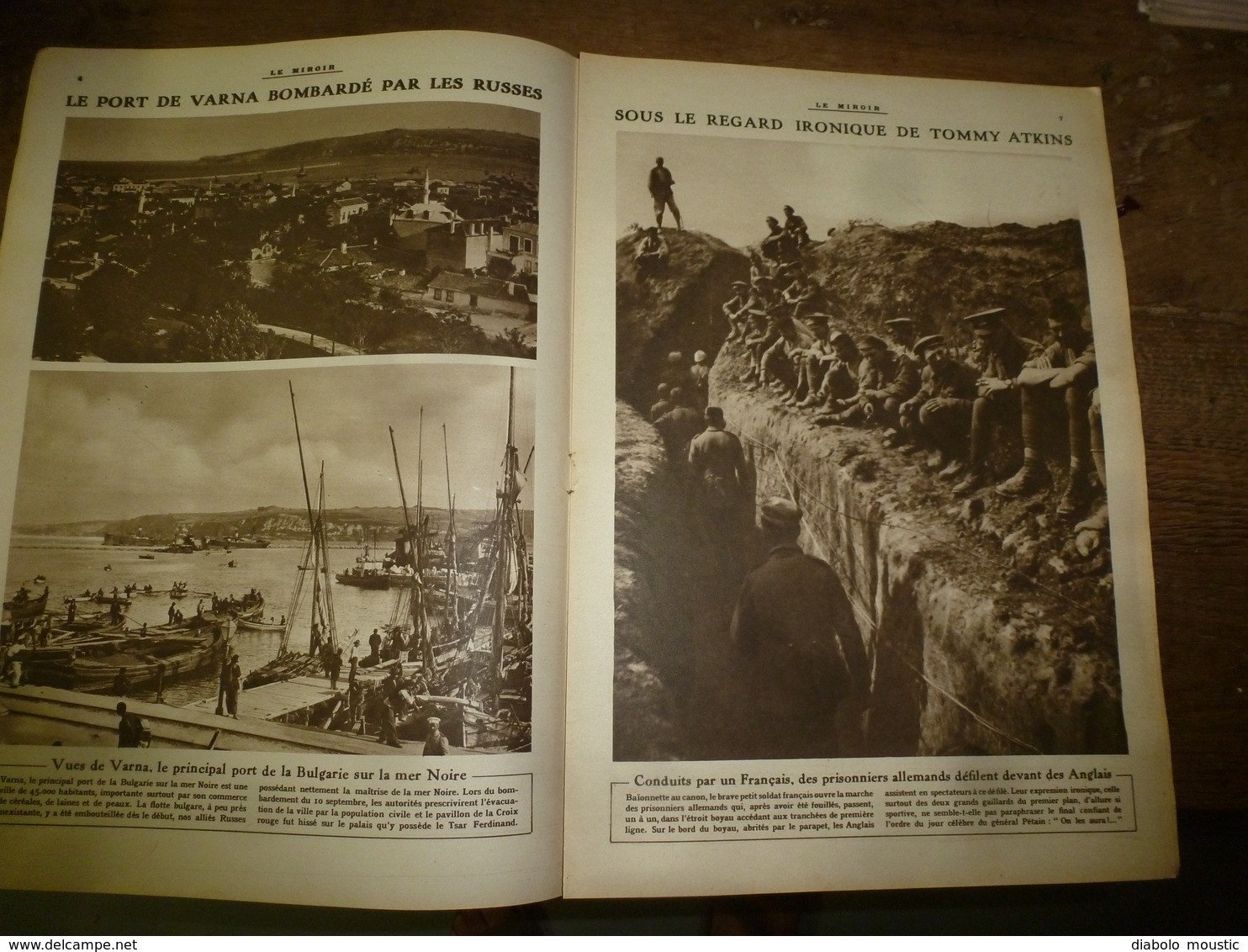 1916 LE MIROIR:Grecs à Salonique;Varna bombardé;Canon de 400;L'aviateur W. Leefe Robinson abat un Zeppelin;Salamine;etc