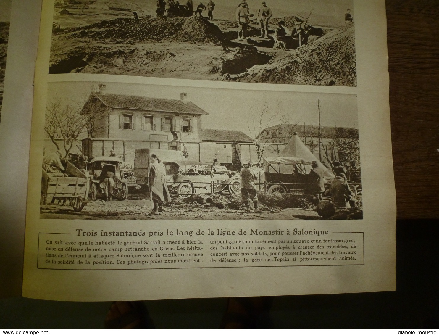 1916 LE MIROIR:Méharistes-canons;Ital-île Saseno Vallona;Naufrage Zeppelin L-19;King Stephen;Gare de Topsin;Cettigné;etc