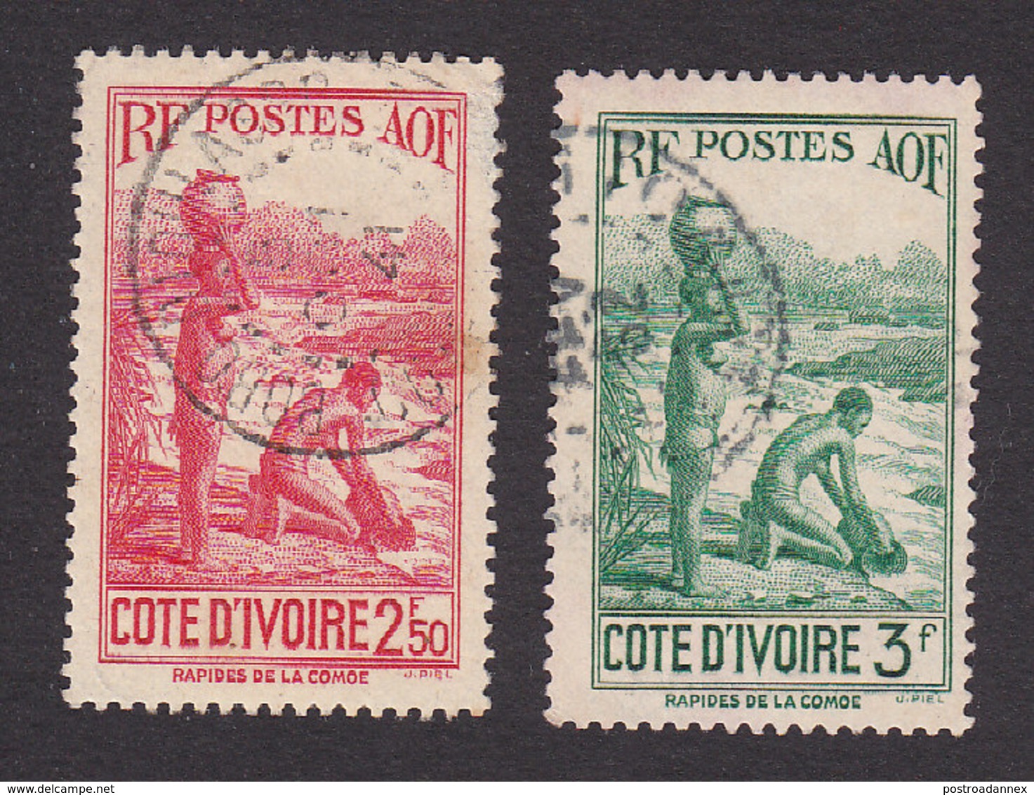 Ivory Coast, Scott #147-148, Used, Scenes Of Ivory Coast, Issued 1936 - Oblitérés