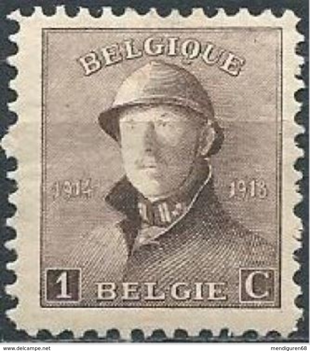 BELGIQUE BELGIEN BELGIUM 1919  Albert 1er , Série Dite "Roi Casqué" Format 18*21 1c YV 165 MI 145 SC 124 SG 237 - 1919-1920 Trench Helmet