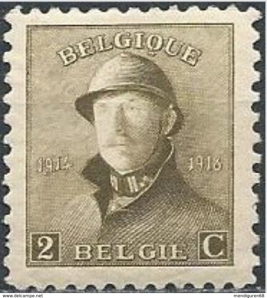 BELGIQUE BELGIEN BELGIUM 1919  Albert 1er , Série Dite "Roi Casqué" Format 18*21 2c YV 166 MI 146 SC 125 SG 238 - 1919-1920 Trench Helmet