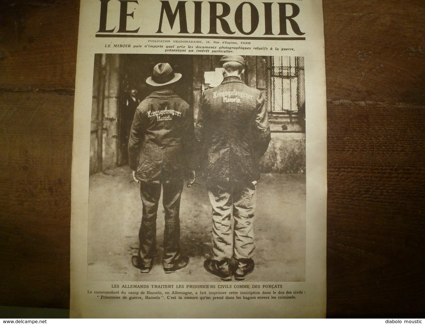 1916 LE MIROIR: Le Chien-mascotte Fume La Pipe;Prisonniers Hameln;Ypres;Aviateurs Fr Internés à Hospenthal,Andermat;etc - Französisch