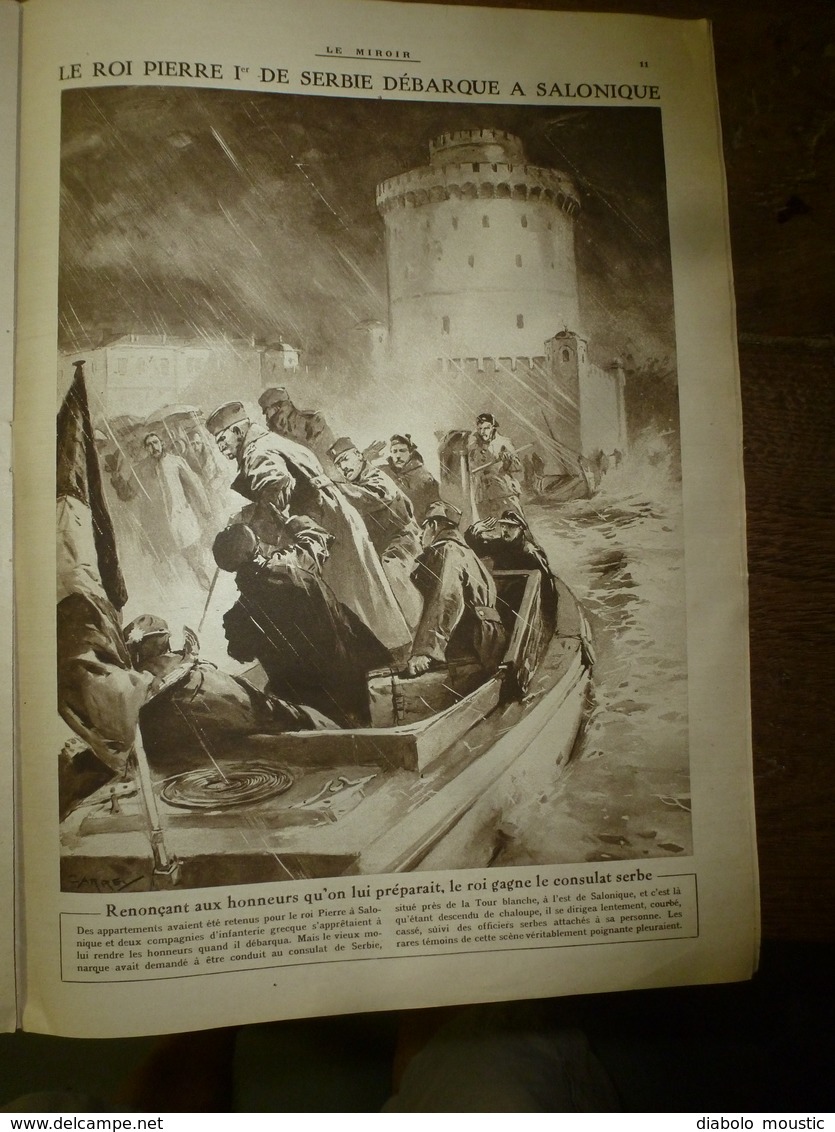 1916 LE MIROIR: Le chien-mascotte fume la pipe;Prisonniers Hameln;Ypres;Aviateurs Fr internés à Hospenthal,Andermat;etc