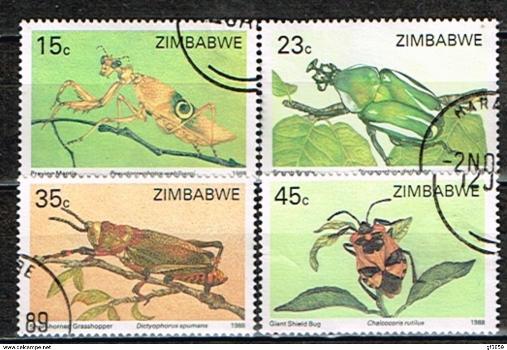 ZIMBABWE /Oblitérés/Used/1988 - Insectes - Zimbabwe (1980-...)