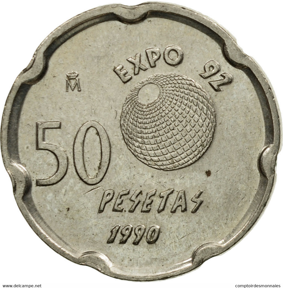 Monnaie, Espagne, Juan Carlos I, 50 Pesetas, 1990, Madrid, TTB, Copper-nickel - 50 Céntimos