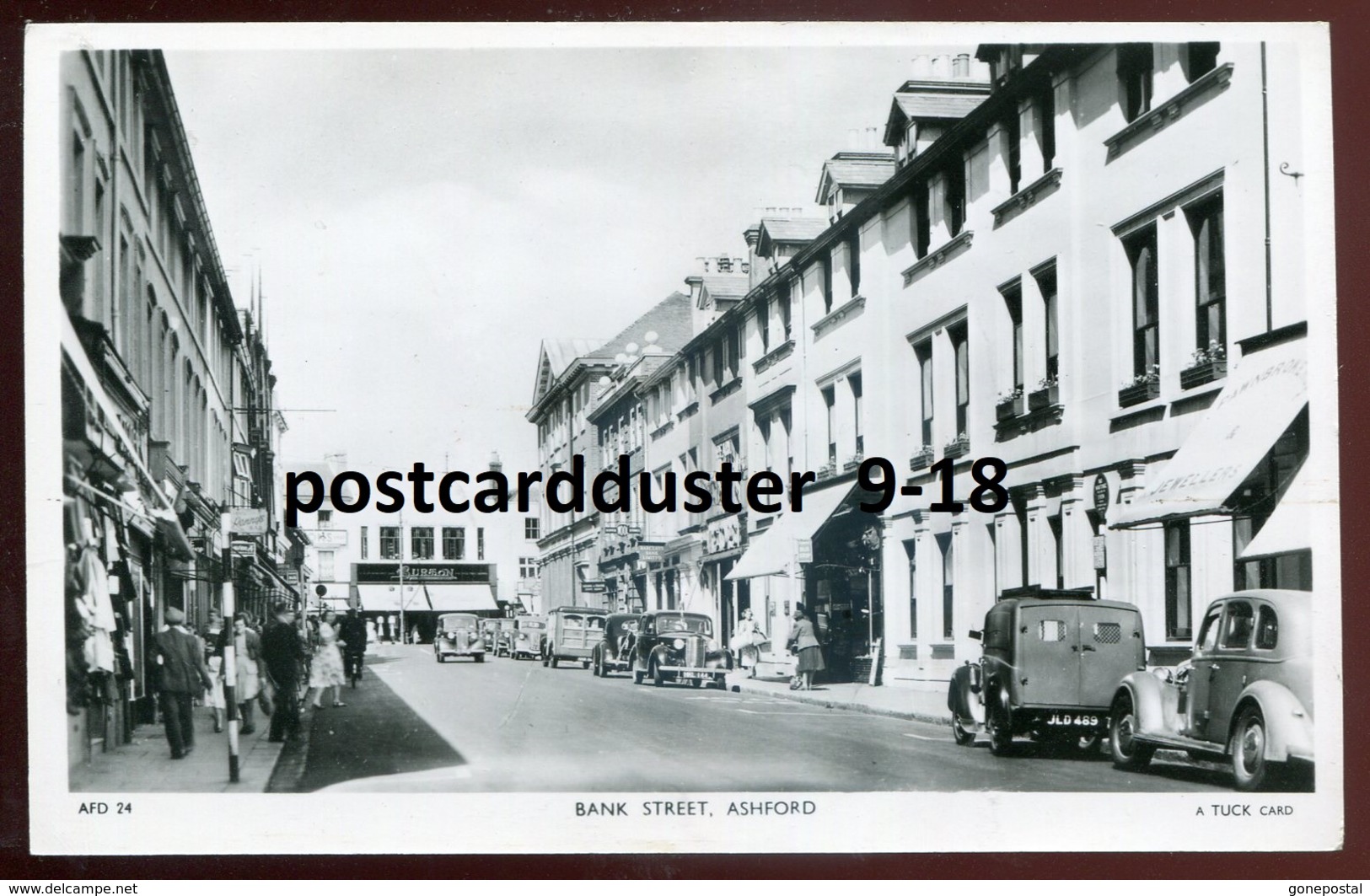 *1700 - ENGLAND Ashford 1940s Bank Street. Stores. Old Cars. Real Photo Postcard By Tuck - Sonstige & Ohne Zuordnung