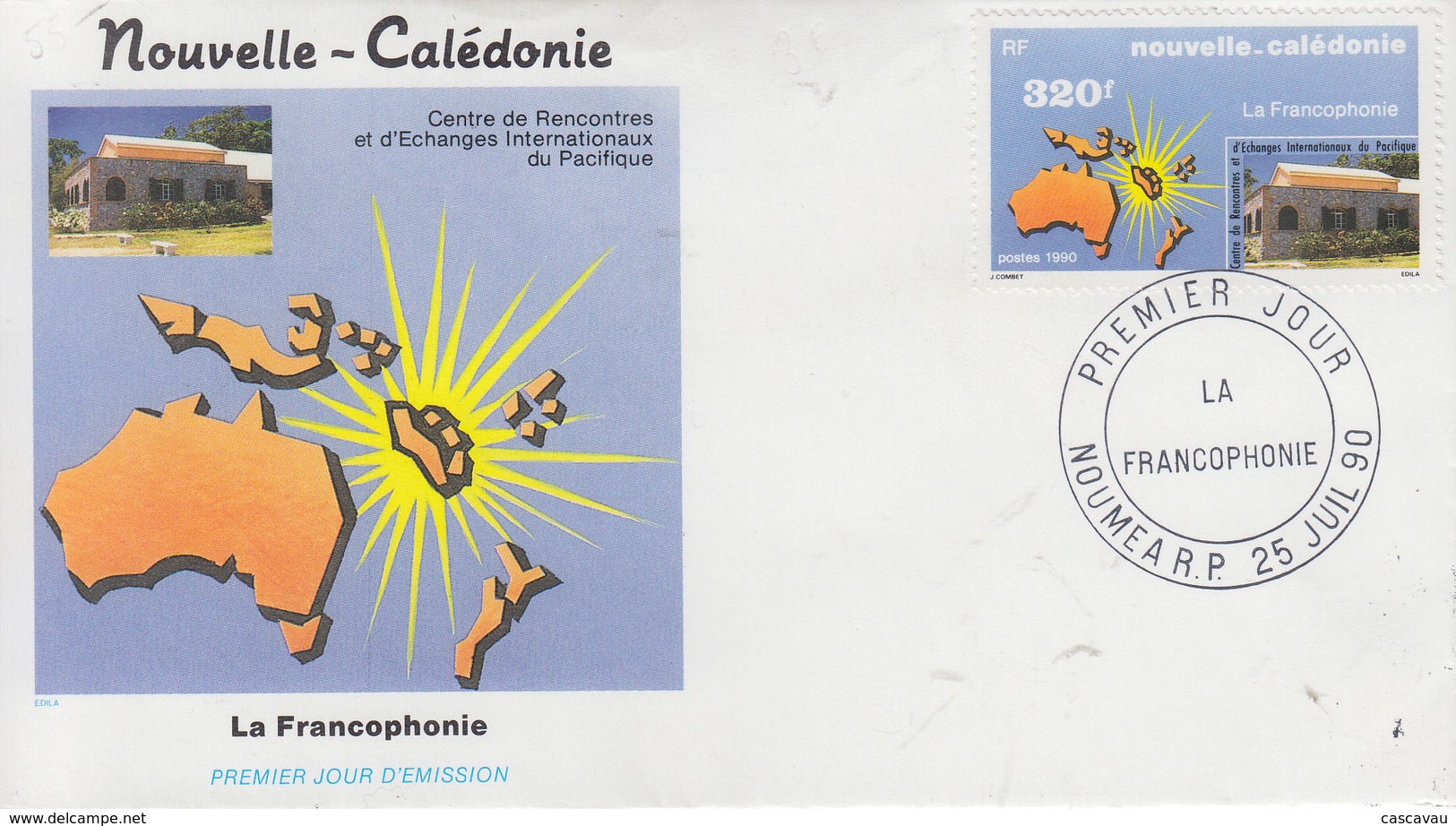 Enveloppe  FDC  1er  Jour  NOUVELLE  CALEDONIE   La  Francophonie   1990 - FDC