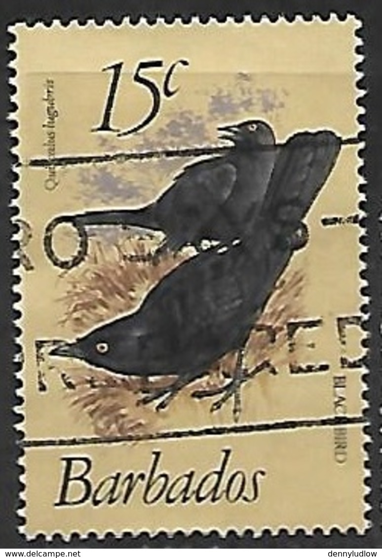 Barbados  1982    Sc#570  15c  Blackbirds Used   2016 Scott Value $5.50 - Barbados (1966-...)