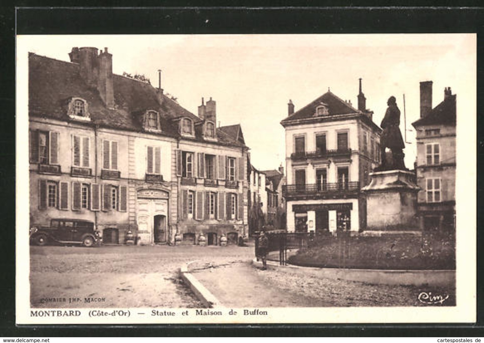 CPA Montbard, Statue Et Maison De Buffon - Montbard