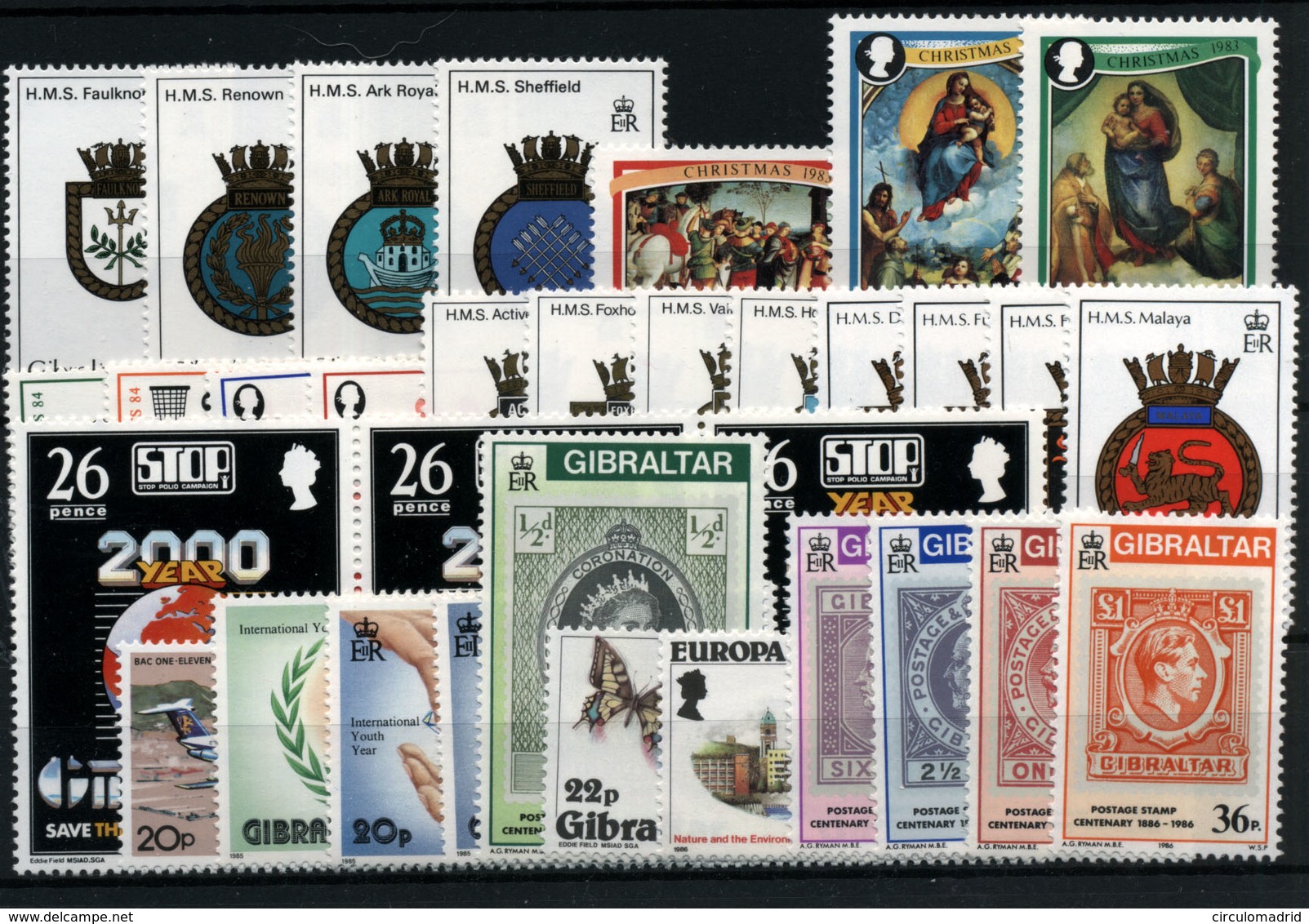 3685-Gibraltar Nº 473/6, 480/2, 488/92, 497/508, 513/18 - Gibilterra