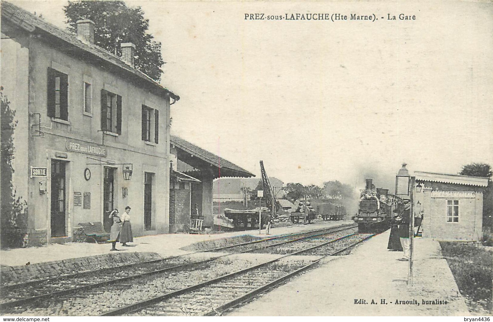 52 - PREZ SOUS LAFAUCHE - LA GARE - TRAIN EN GARE  - VOYAGEURS - CPA ANIMEE - Autres & Non Classés