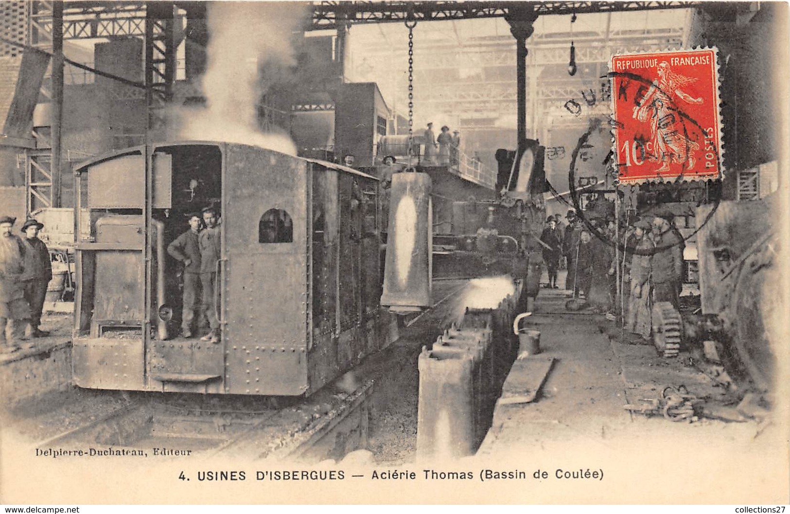 62-ISBERGUES- USINE- ACIERIE THOMAS ( BASSIN DE COULEE ) - Isbergues