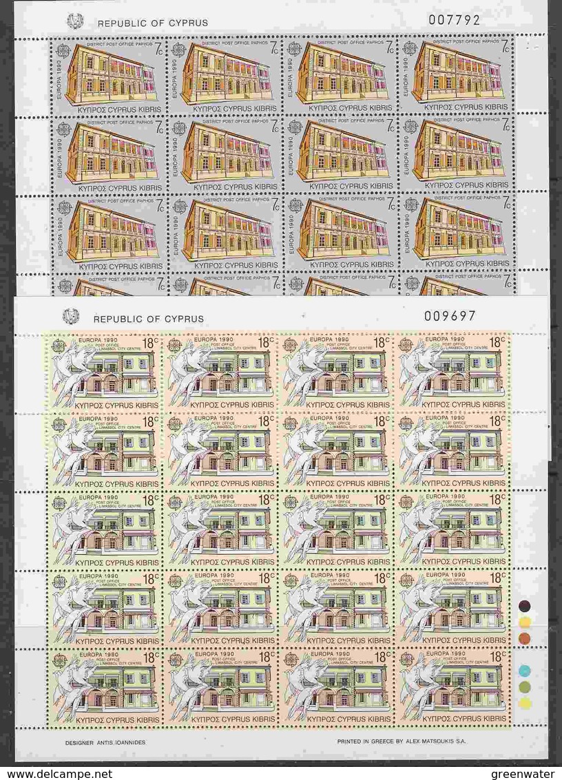 Europa Cept 1990 Cyprus 2v 2 Sheetlets ** Mnh (F7459) - 1990