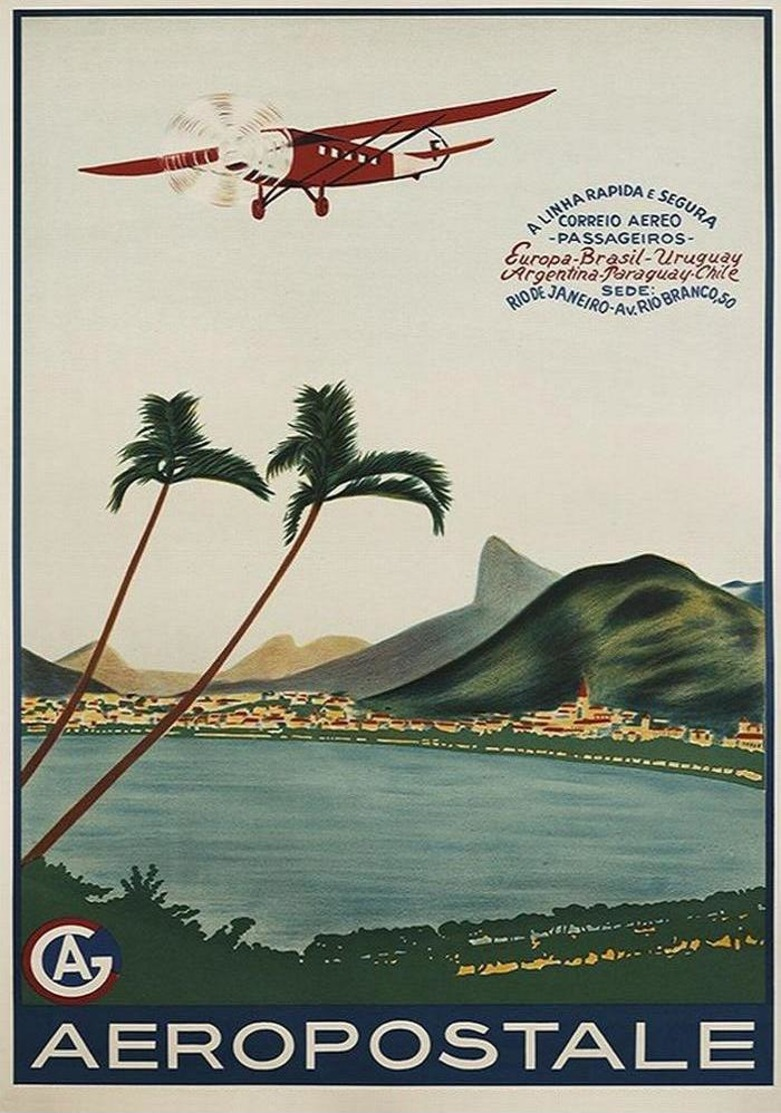 Brazil Aviation Postcard Aeropostale Correo Aereo 1930 - Reproduction - Advertising