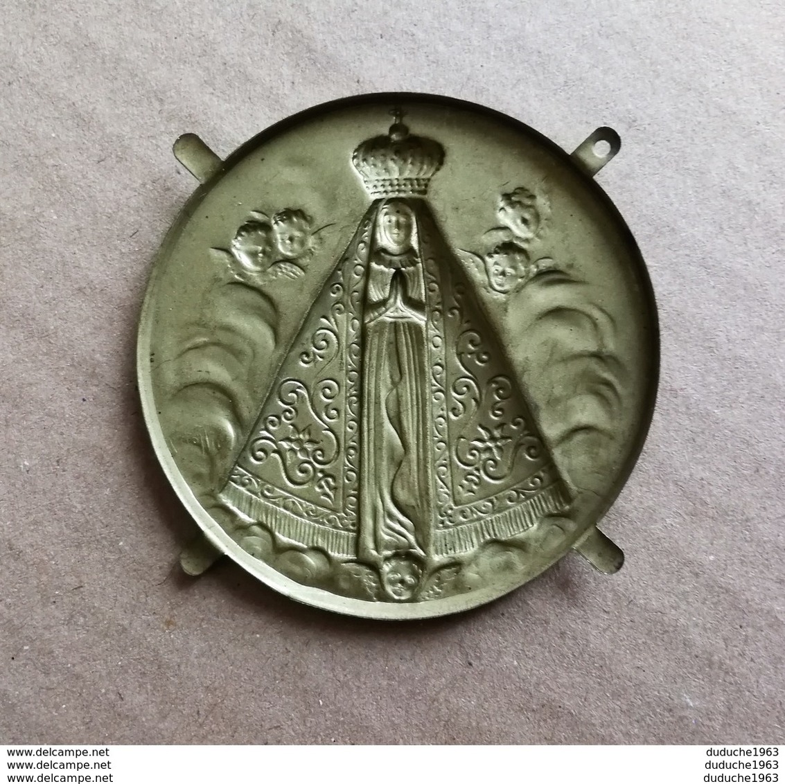Medaille Religieuse: Notre-Dame De Marienthal - Badge Laiton Repoussé - Religión & Esoterismo