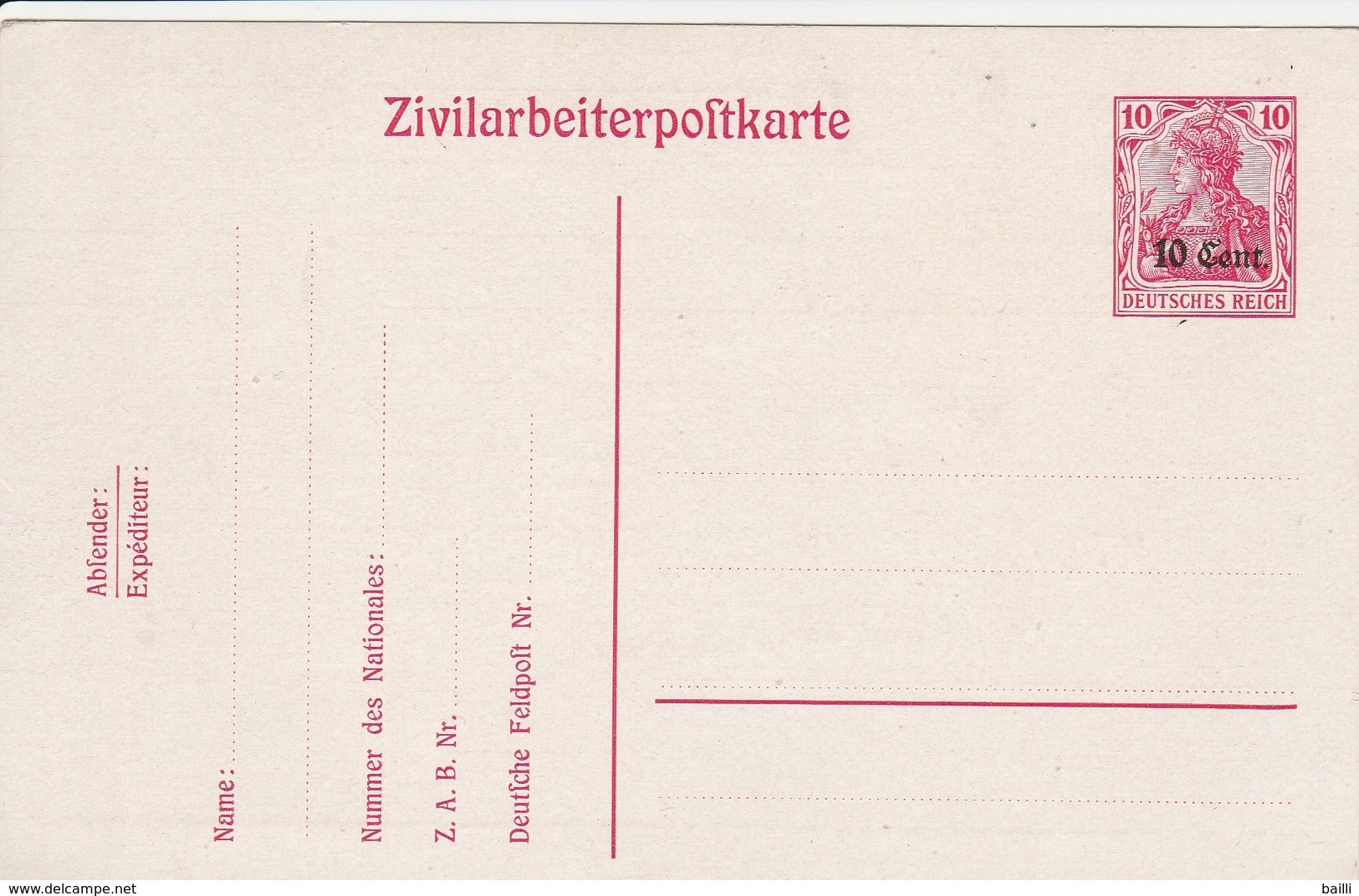 France Guerre Entier Postal Travailleurs Civils - Autres & Non Classés