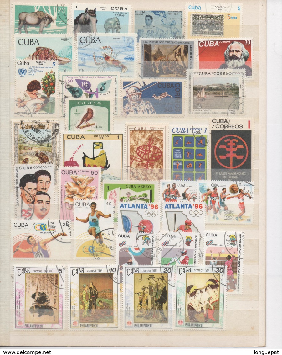 Lot De 378 Timbres Oblitérés  De CUBA - 370 Timbres Différents - 10 Scans - - Collections, Lots & Series