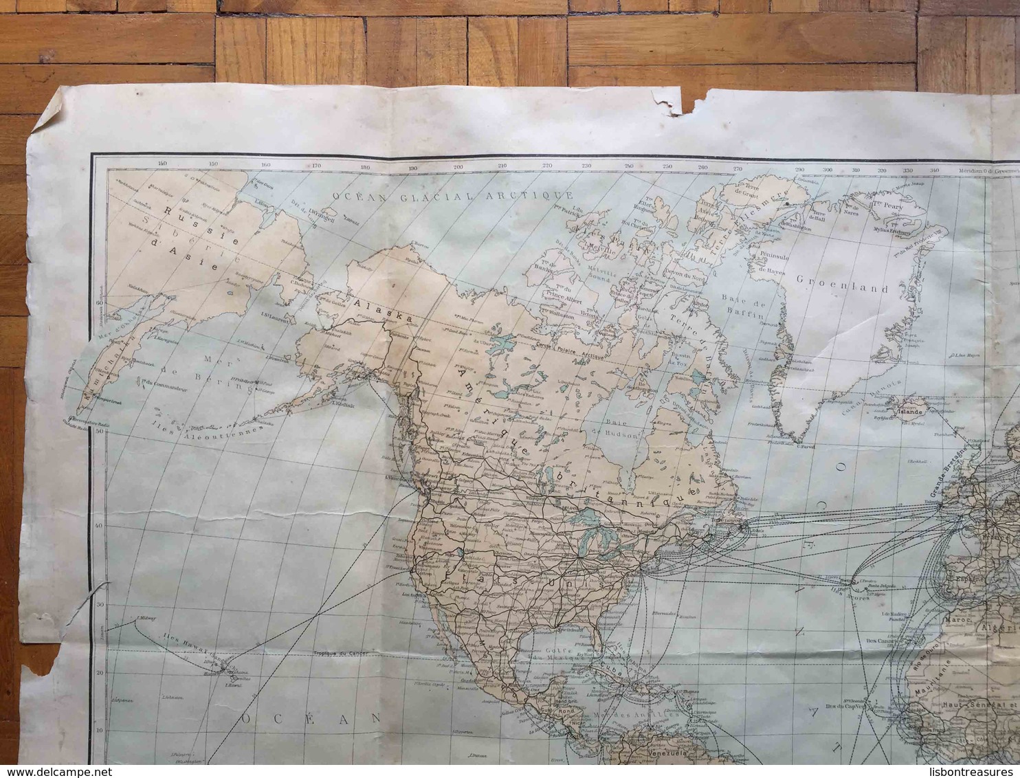 ANTIQUE WORLD BIG COMMUNICATIONS TELEGRAPHIQUES OF WORLD MAP 1920 - Altri & Non Classificati