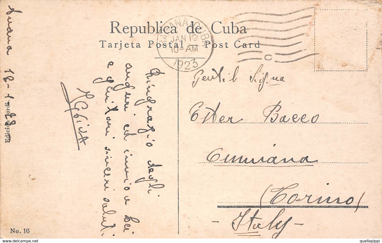 08431 "CUBA - HABANA - PARQUE DE COLON - COLUMBUS PARK"   ANIMATA. CART  SPED 1929 - Cuba