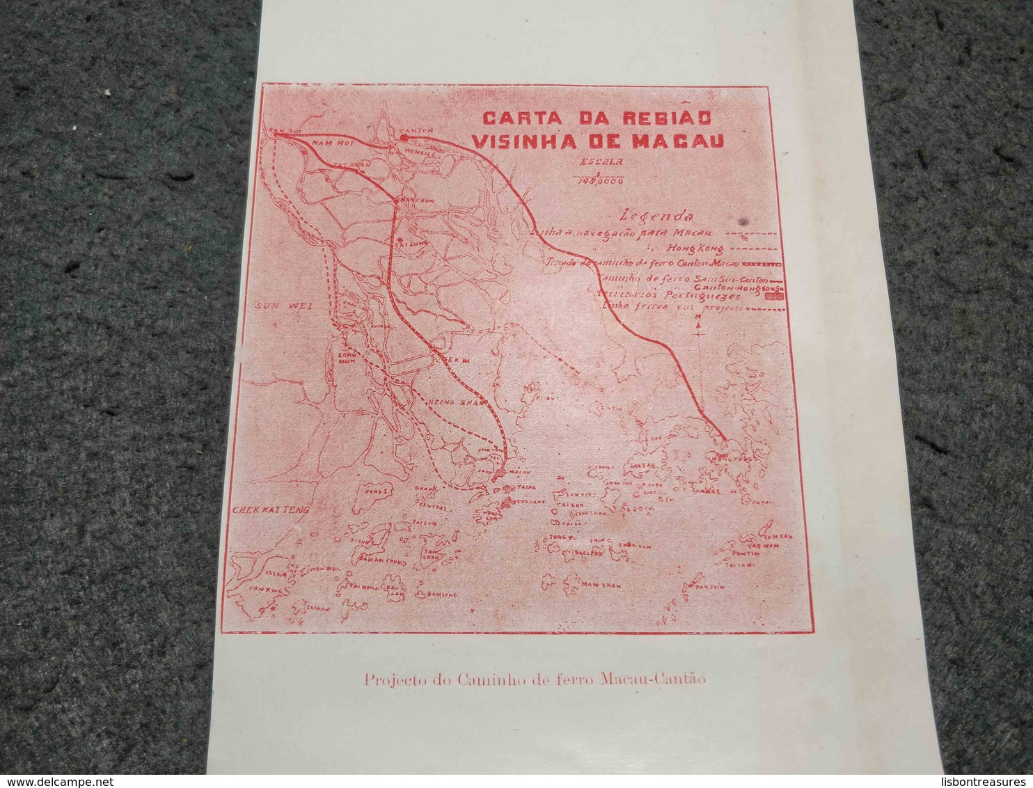 ANTIQUE ASIA CHINA PORTUGAL MACAO RAILWAYS PROJECT MAP  1900'S - Autres & Non Classés