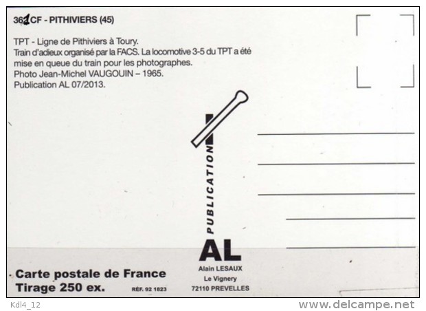 AL 361 - Train - Loco Blanc-Misseron 030 T N° 3-5 En Gare - PITHIVIERS - Loiret 45 - TPT - Pithiviers