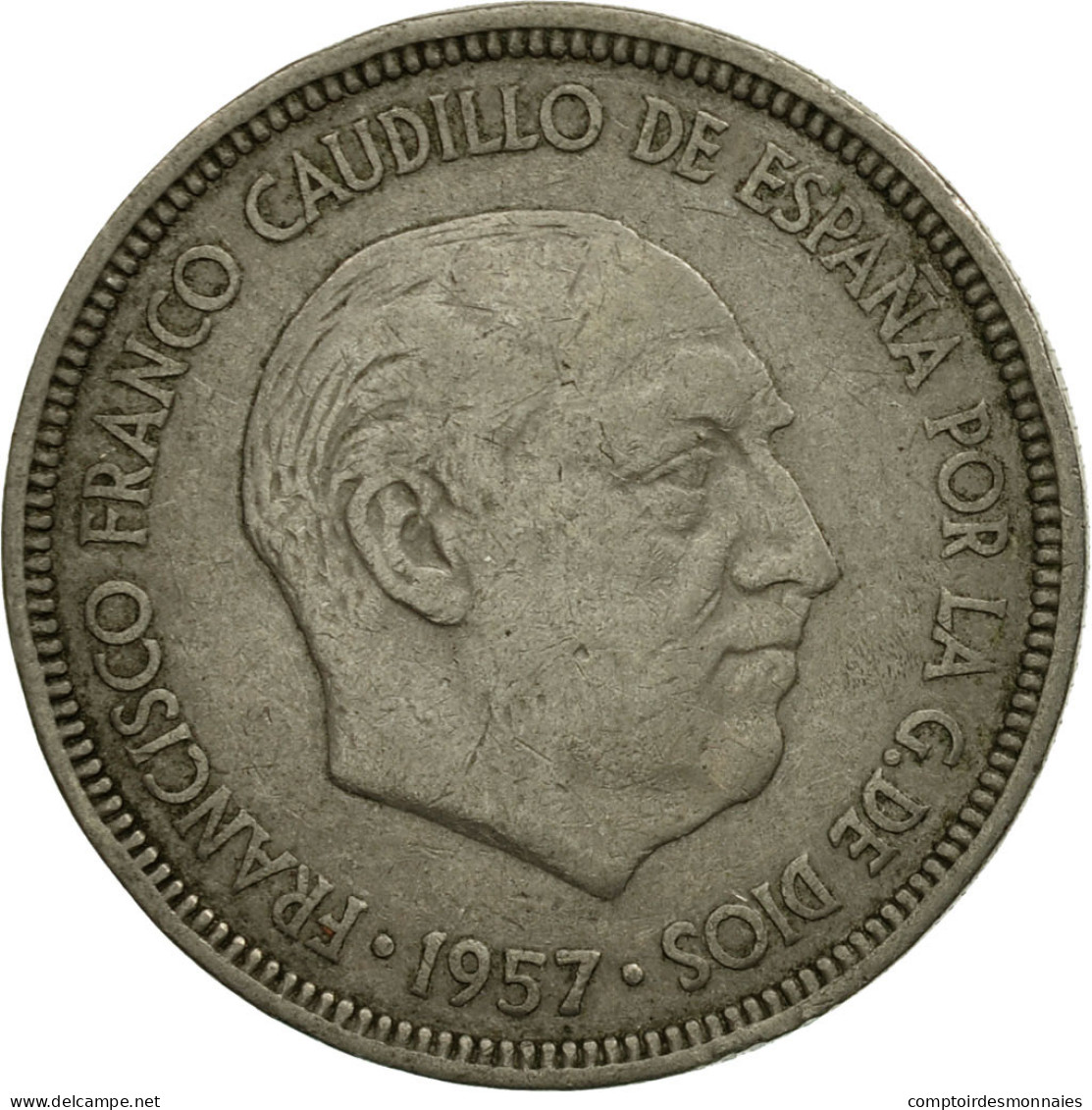 Monnaie, Espagne, Caudillo And Regent, 5 Pesetas, 1959, TTB, Copper-nickel - 5 Pesetas