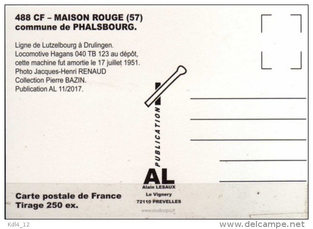 AL 488 - Loco Hagans 040 TB 123 Au Dépôt De MAISON ROUGE - Commune De PHALSBOURG - Moselle 57 - SNCF - Phalsbourg