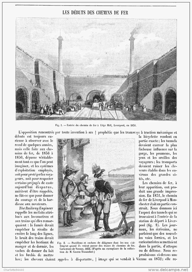 LES DEBUTS DES CHEMINS DE FER   1895 - Chemin De Fer