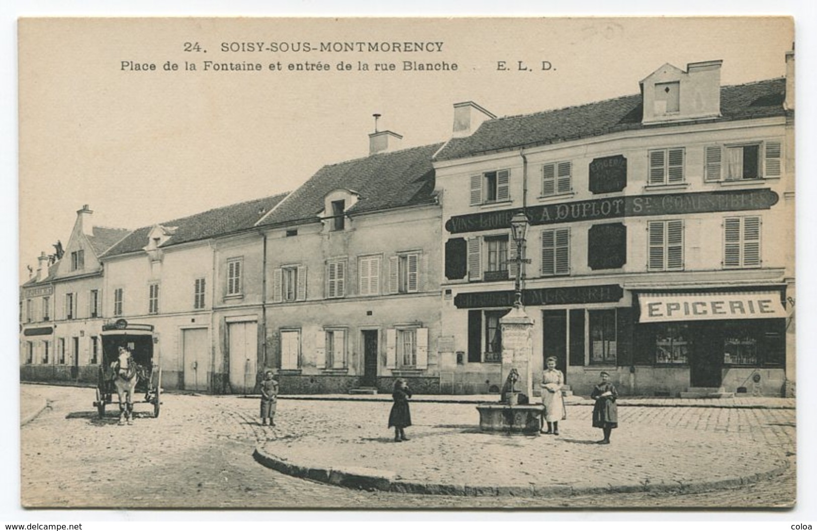 SOISY SOUS MONTMORENCY Place De La Fontaine Et Entrée De La Rue Blanche - Soisy-sous-Montmorency