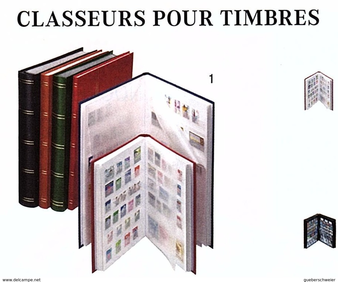 CLASSEUR A 10 BANDES AVEC SEPARATION CENTRALE LINDNER Réf. 1167 -  64 Pages Fond Blanc à - 50 % Couverture Bleue - Grand Format, Fond Blanc