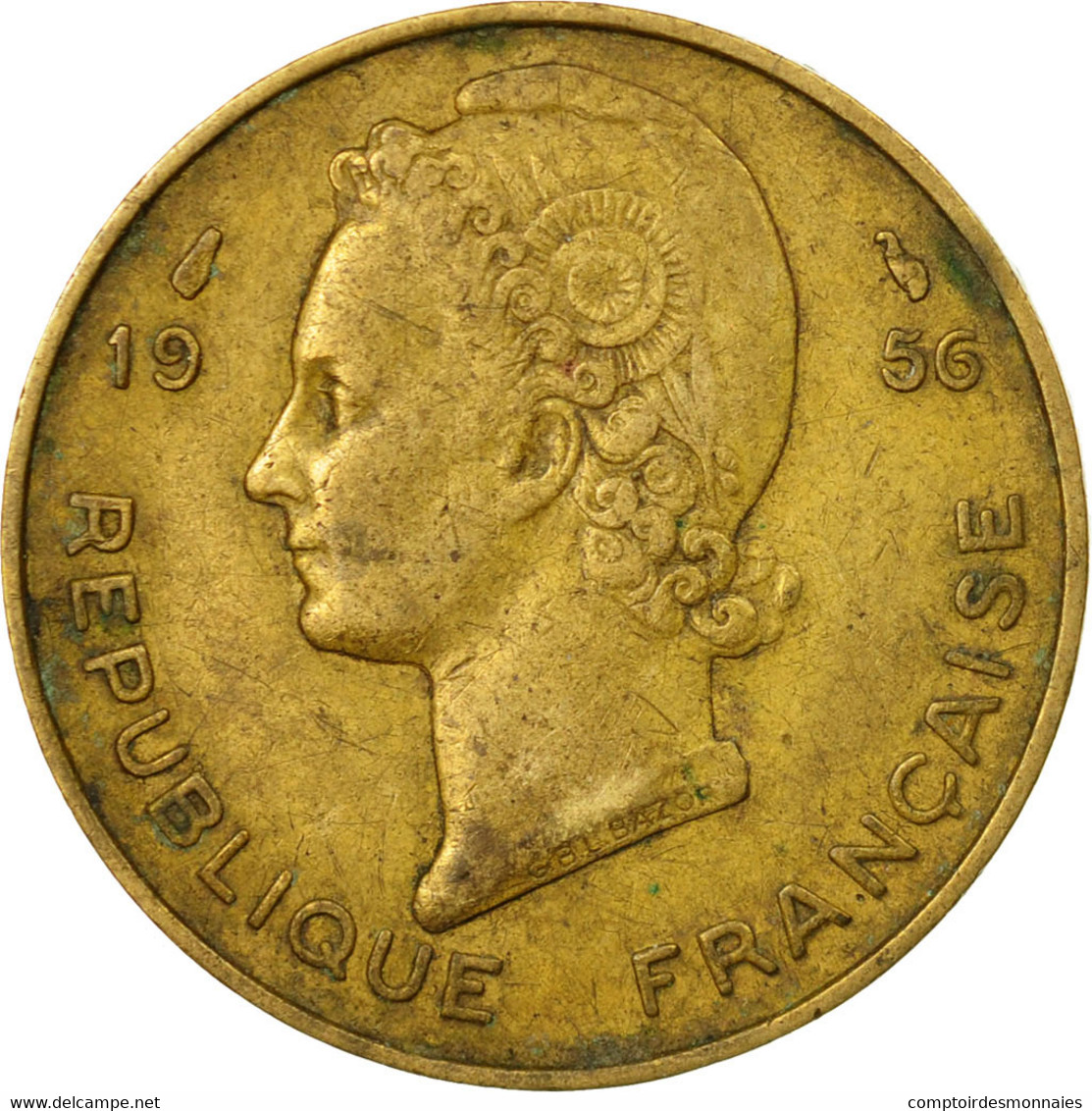 Monnaie, French West Africa, 10 Francs, 1956, Paris, TB, Aluminum-Bronze, KM:6 - Ivory Coast