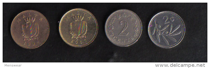 MALTA -  SET OF 4 MALTA COINS / - Malte
