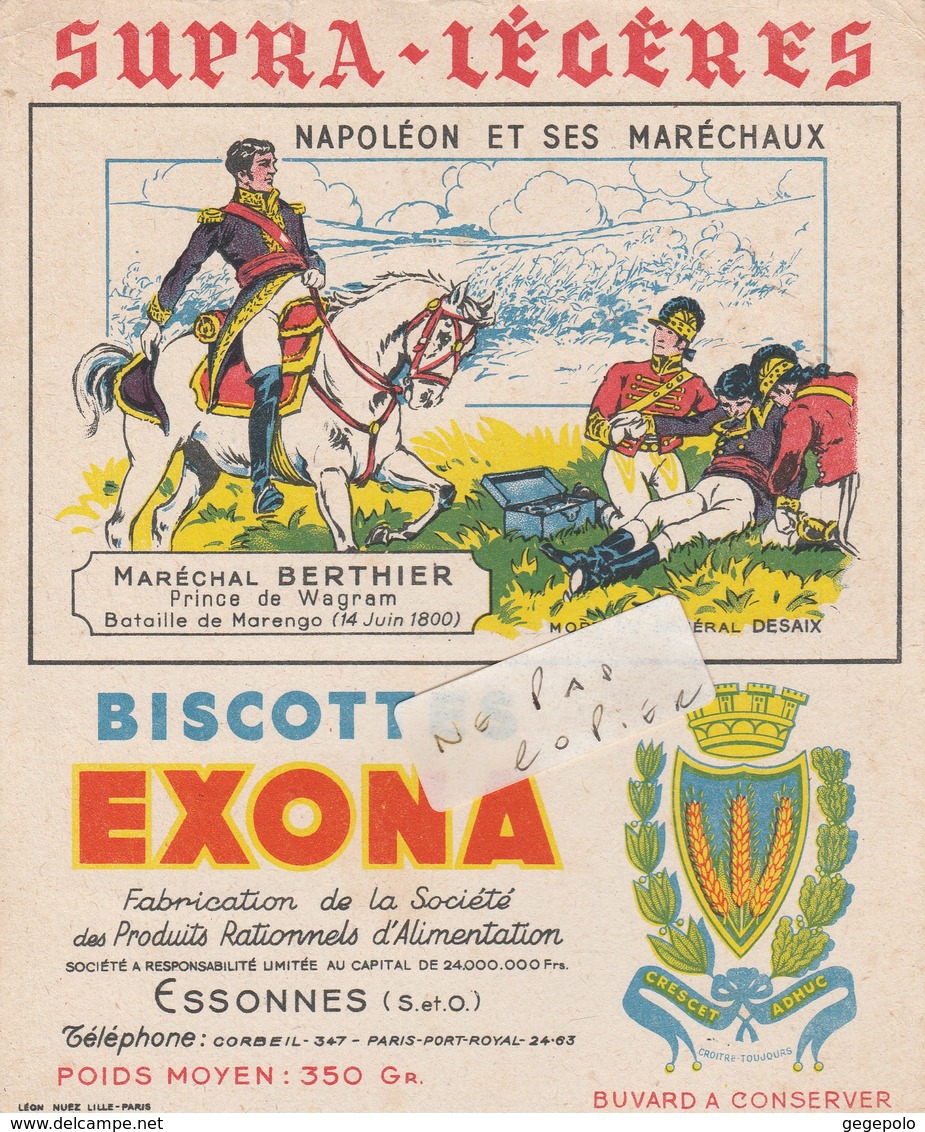 91- ESSONNES - Bicottes EXONA - Buvard ( 15 Cm X 18 Cm ) - Levensmiddelen