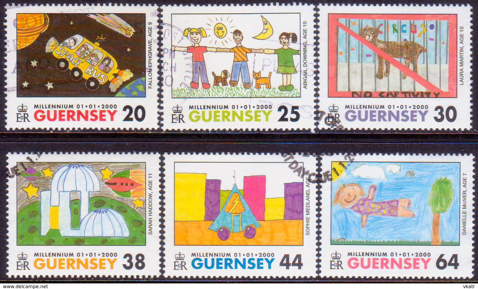 GUERNSEY 2000 SG 851-56 Compl.set Used New Millenium - Guernesey