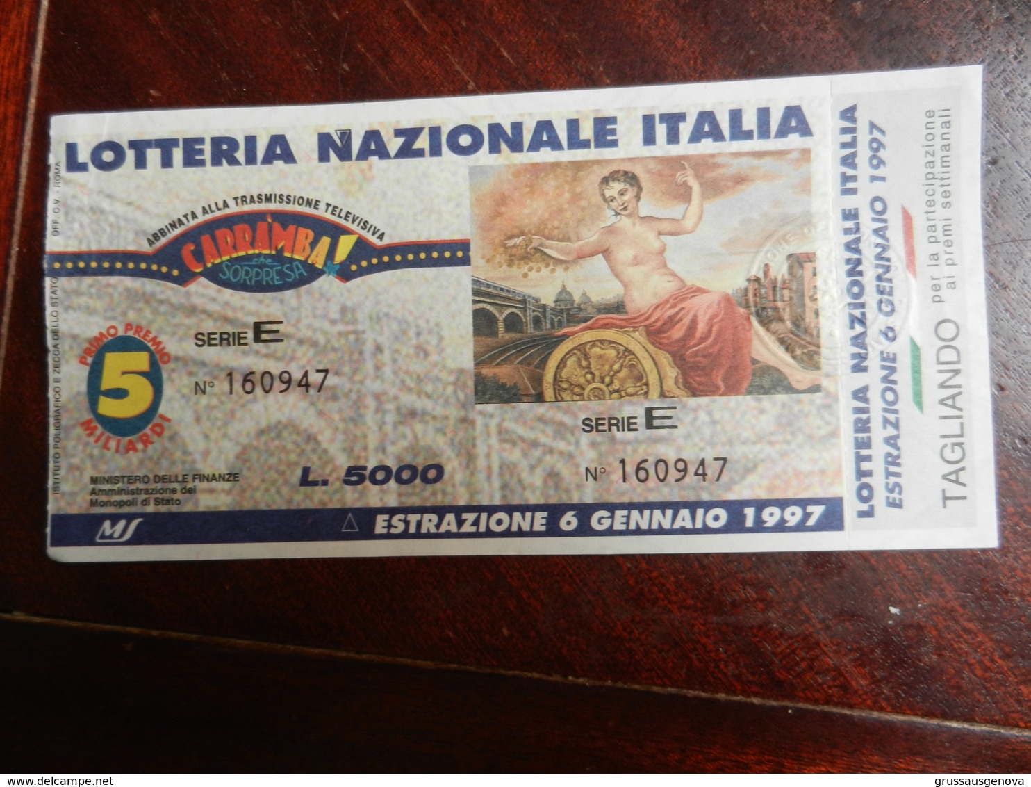 18365) LOTTERIA NAZIONALE ITALIA 1997 - Biglietti Della Lotteria