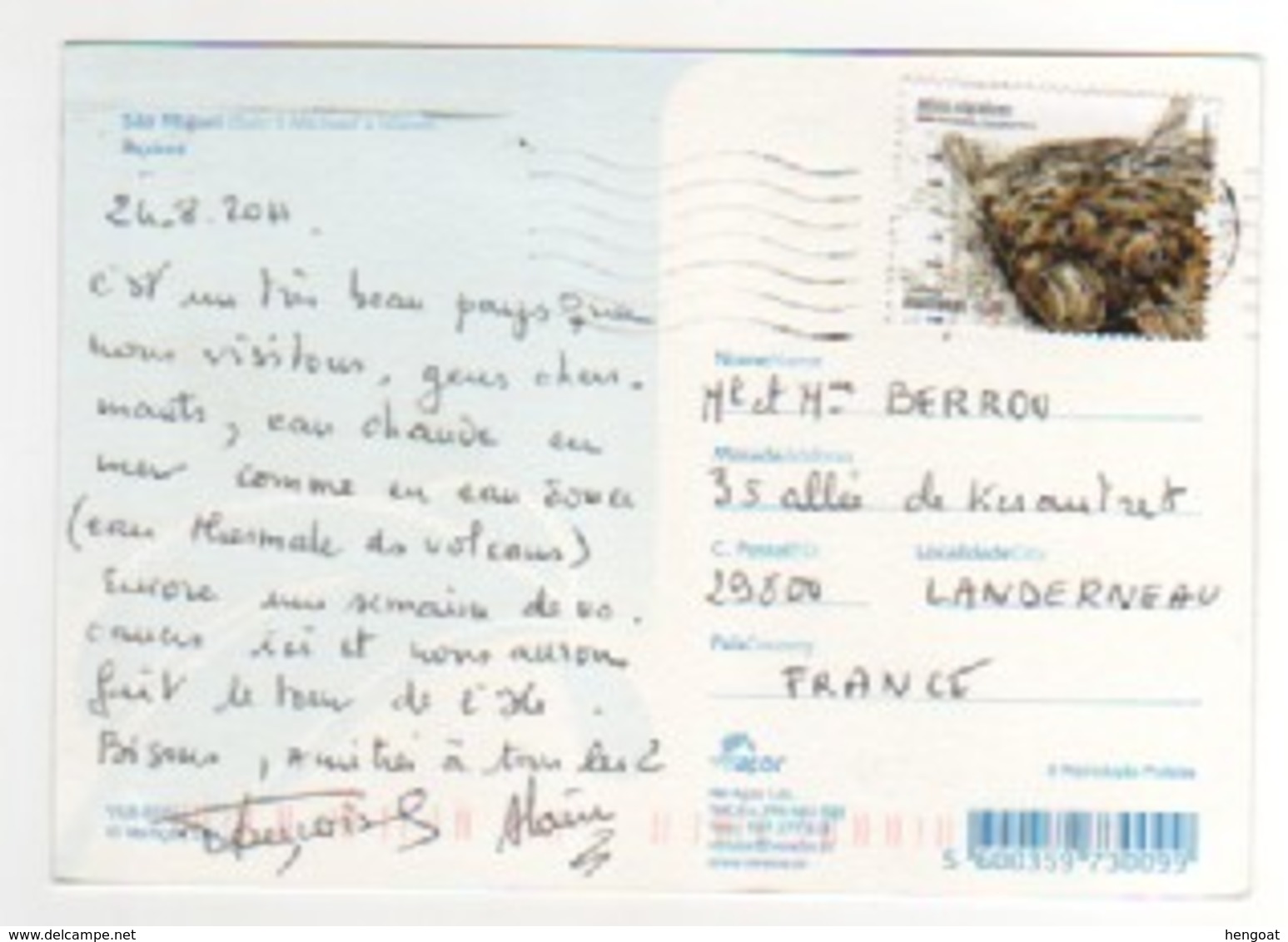 Beau Timbre , Stamp  " Poissons Migrateurs " Sur CP , Carte , Postcard Du 24/08/2011 - Lettres & Documents