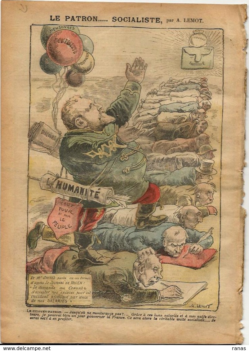 Jean JAURES Satirique Caricature Carmaux Le Pélerin N° 1475 De 1905 - Other & Unclassified